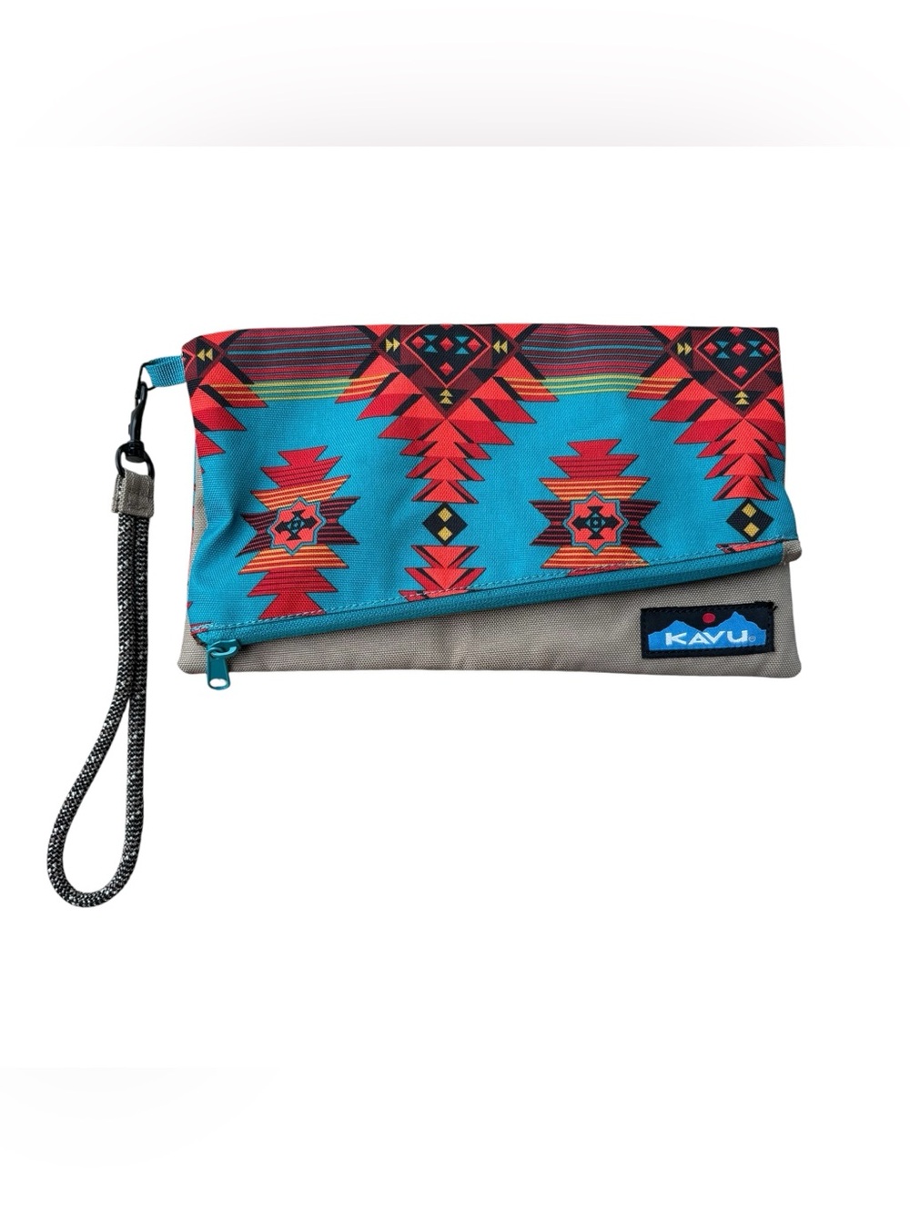 KAVU Bifold Clutch Wallet Mojave Oasis Magnetic Fold-Over Closure & Wrist Strap